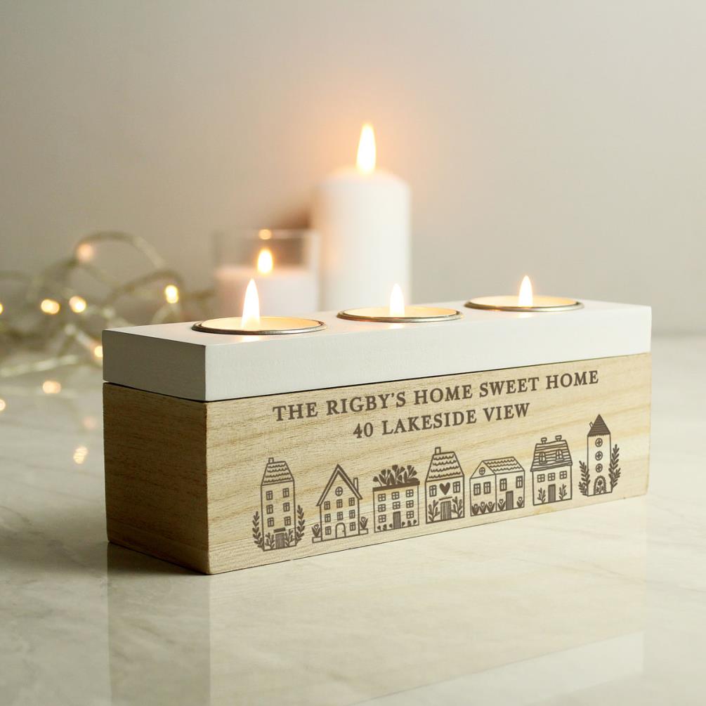 Personalised Home Triple Tea Light Box Extra Image 1